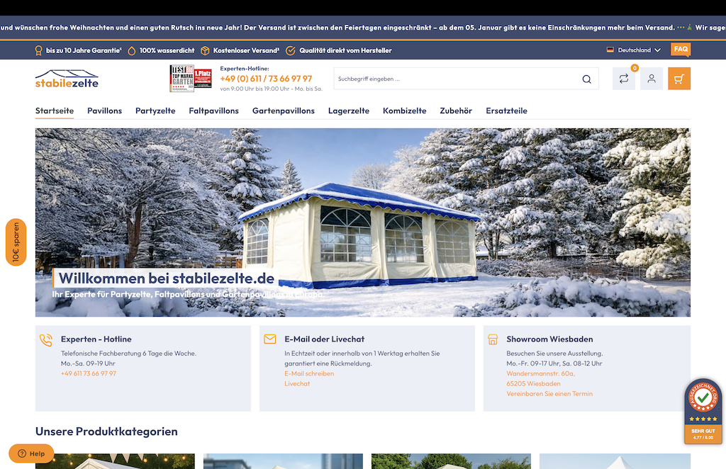 Stabilezelte.de Migration